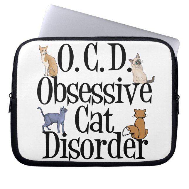 Funda Para Portátil Gato obsesionado (Frente)