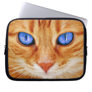 Funda Para Portátil Gato Ojos Cara Caballa Tigre Gato Rojo
