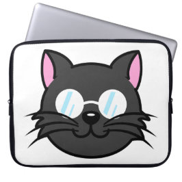 Funda Para Portátil Gato oscuro Gato negro Gato Gris vestido con lente