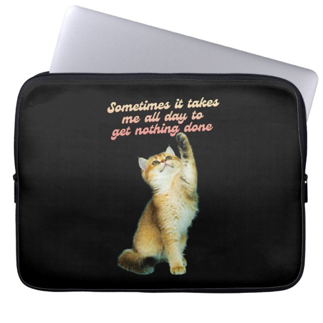 Funda Para Portátil Gato perezoso amante gracioso gato (Frente)