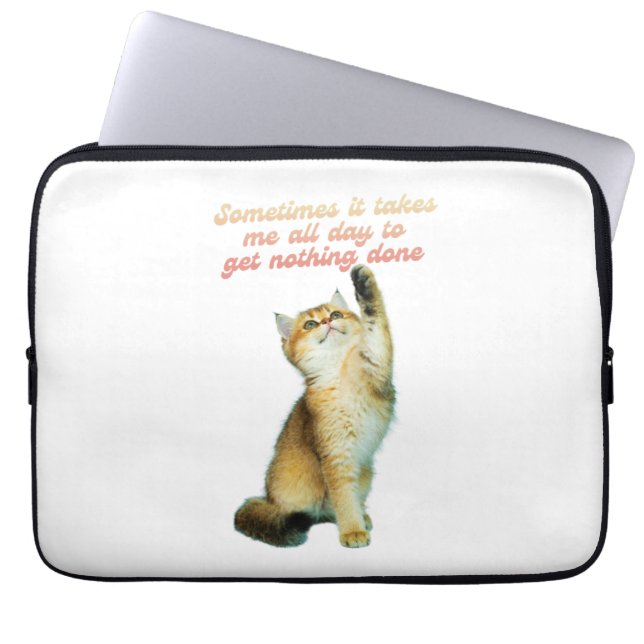 Funda Para Portátil Gato perezoso amante gracioso gato (Frente)