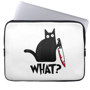 Funda Para Portátil Gato Qué_ Gracioso Gato Negro 