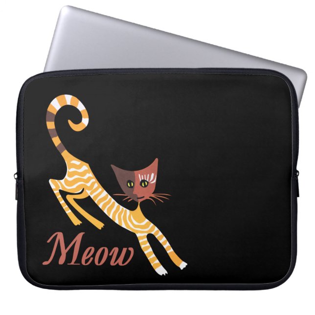 Funda Para Portátil Gato rojo gracioso (Frente)