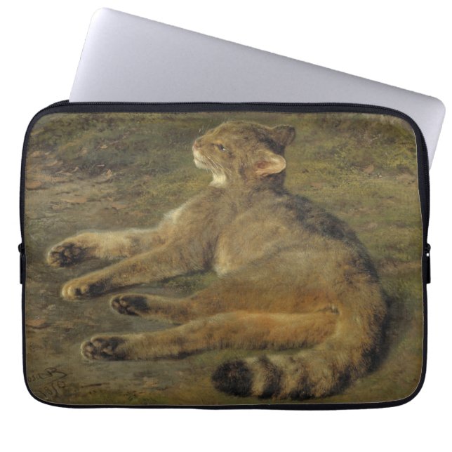 Funda Para Portátil Gato salvaje (de Rosa Bonheur) (Frente)