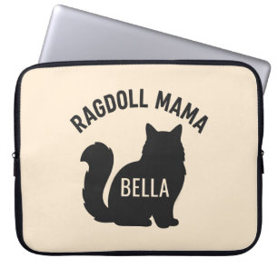 Funda Para Portátil Gato Silueta de Ragdoll Nombre Personalizado Mama