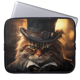 Funda Para Portátil Gato Steampunk