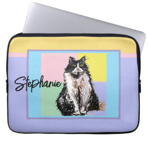 Funda Para Portátil Gato Tuxedo Pastel Gatos Mujeres Pastel Chicas Mas