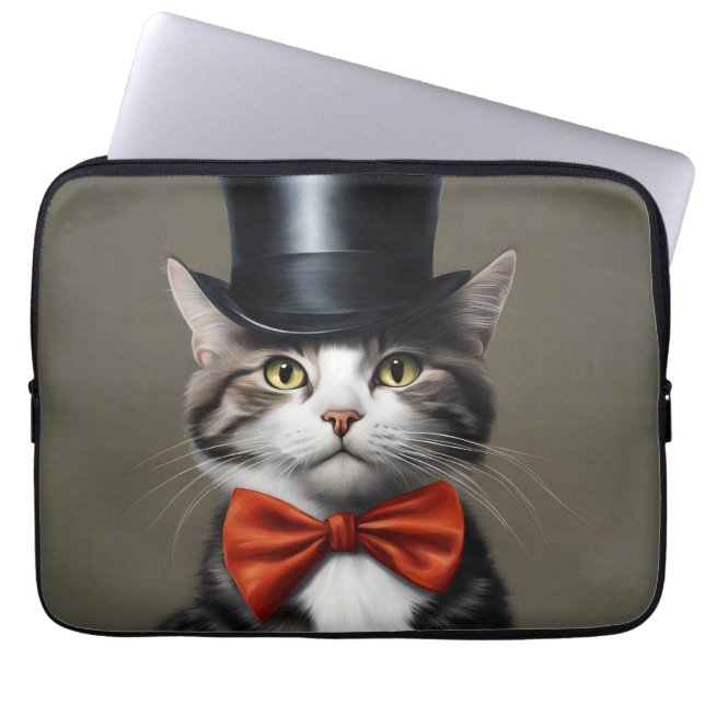 Funda Para Portátil Gato victoriano (Frente)