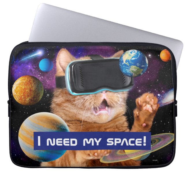 Funda Para Portátil Gato VR en el espacio (Frente)