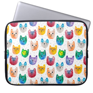 Funda Para Portátil Gatos a la acuarela y amigos