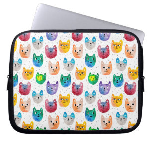 Funda Para Portátil Gatos acuarela y amigos