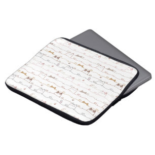 Funda Para Portátil Gatos adorables asomándose sobre corazones
