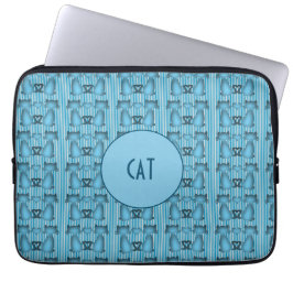 Funda Para Portátil Gatos Azules Bandas Hipnóticas Diseño Personalidad