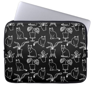 Funda Para Portátil Gatos blancos en negro