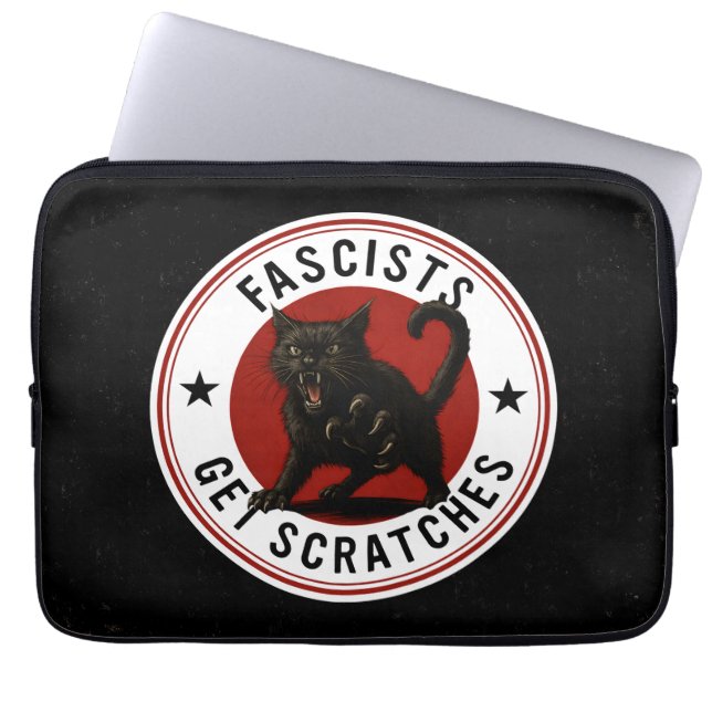 Funda Para Portátil Gatos Contra Fascistas (Frente)