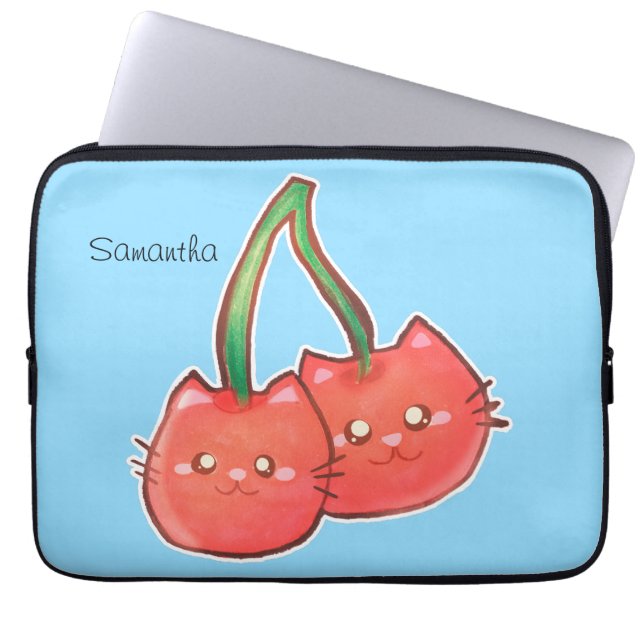 Funda Para Portátil Gatos de Fruta de Cereza (Frente)