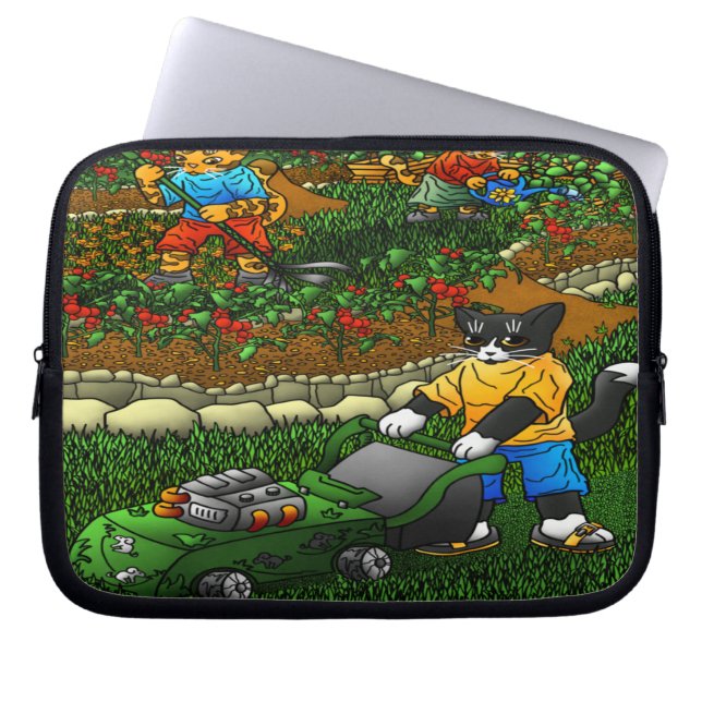 Funda Para Portátil Gatos de jardinería de verano (Frente)
