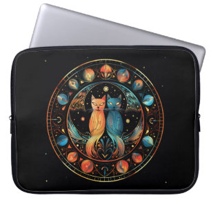 FUNDA PARA PORTÁTIL GATOS DE VIDRIO DE COLOR BRILLANTE