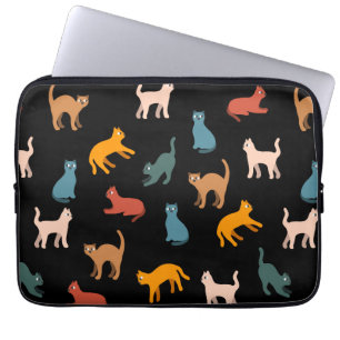 Funda Para Portátil Gatos en negro