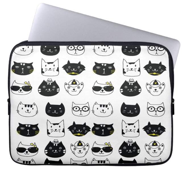 Funda Para Portátil gatos geniales Portátiles Sleeves (Frente)