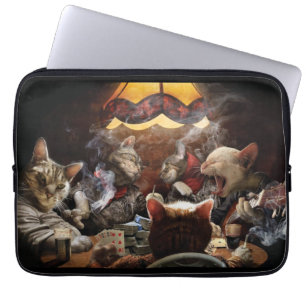 Funda Para Portátil Gatos jugando al póquer 