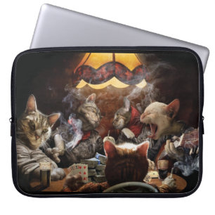 Funda Para Portátil Gatos jugando al póquer
