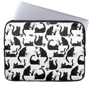 Funda Para Portátil Gatos malos golpeando a las cosas