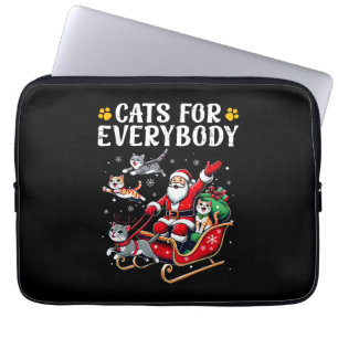 Funda Para Portátil Gatos Para Todos Navidades Gato Gracioso