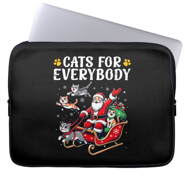 Funda Para Portátil Gatos Para Todos Navidades Gato Gracioso (Frente)