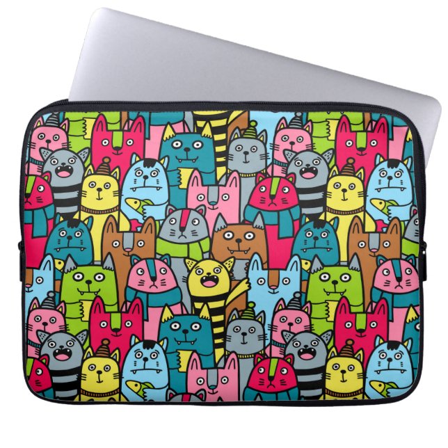 Funda Para Portátil Gatos y gatos (Frente)