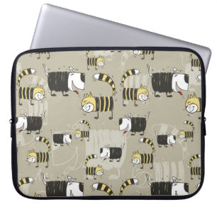 Funda Para Portátil Gatos y perros: Textura divertida sin foco