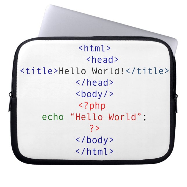Funda Para Portátil Geek php Greeting (Frente)