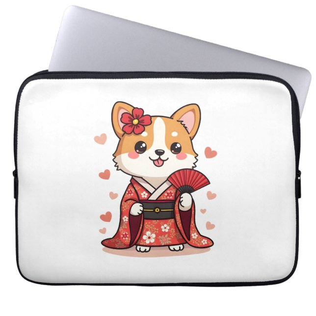 Funda Para Portátil Geisha Corgi Dog Lover Welsh (Frente)