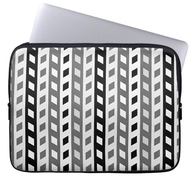 Funda Para Portátil Geometric Design, gray, black, white, (Frente)