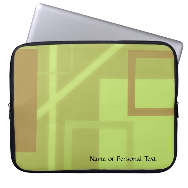 Funda Para Portátil Geometric Sage Olive Green Art Laptop Personal (Frente)