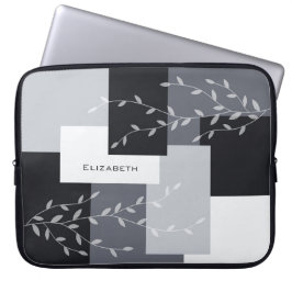 Funda para portátil geométrica botánica moderna