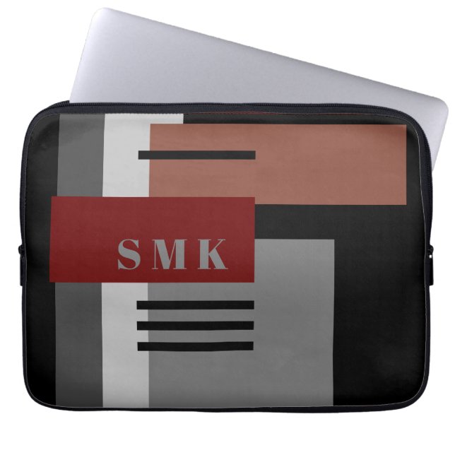 Funda para portátil geométrica de tono terrestre p (Frente)