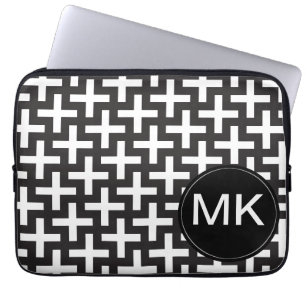 Funda Para Portátil Geométrica en blanco y negro