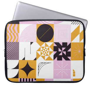 Funda Para Portátil Geométrica Escandinava: Obra de arte de mano.