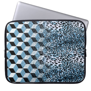 Funda Para Portátil Geométrica Leopard, Diseño de Piel Animal.