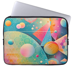 Funda Para Portátil Geométrico de arte abstracto vibrante y caprichoso