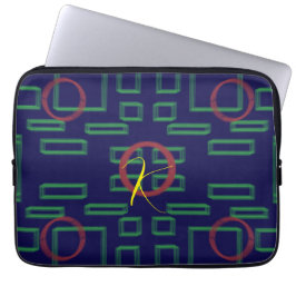 Funda Para Portátil Geométrico de cuadrados azules