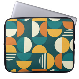 Funda Para Portátil Geométrico De Mediano Siglo: Diseño Retro Minimali