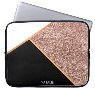 Funda Para Portátil Geométrico del Purpurina Rosa