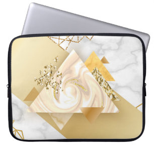 Funda Para Portátil Geométrico dorado de lujo con una superficie sin s