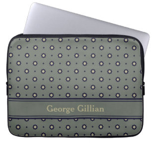 Funda Para Portátil geométrico elegante de musgo verde
