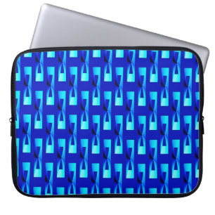 Funda Para Portátil Geométrico metálico Art Deco - Azul cobalto