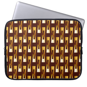 Funda Para Portátil Geométrico metálico Art Deco - Oro y chocolate