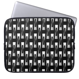Funda Para Portátil Geométrico metálico Art Deco - Plata y Negro