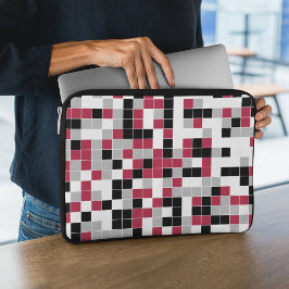 Funda Para Portátil Geométrico moderno de gris negro magenta